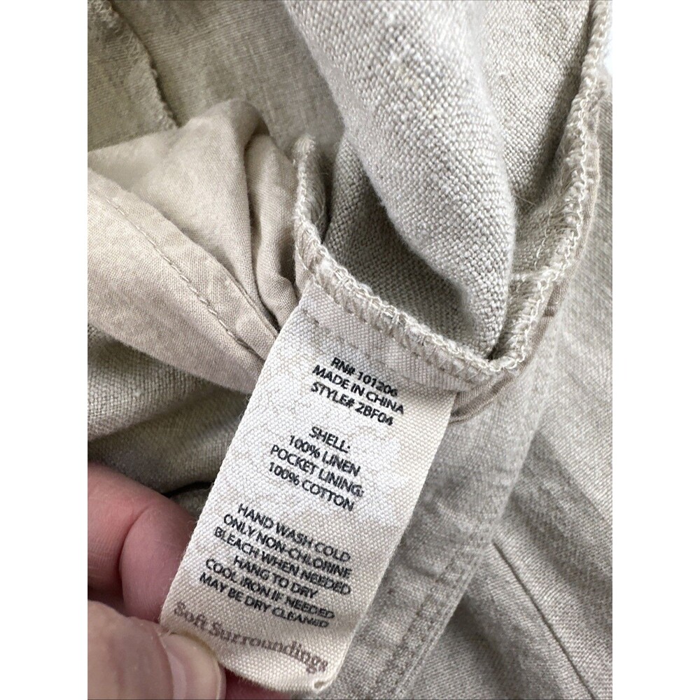 Soft Surroundings Linen Maxi Skirt Button Down Pockets Natural Tan Womens Large - Picture 9 of 12